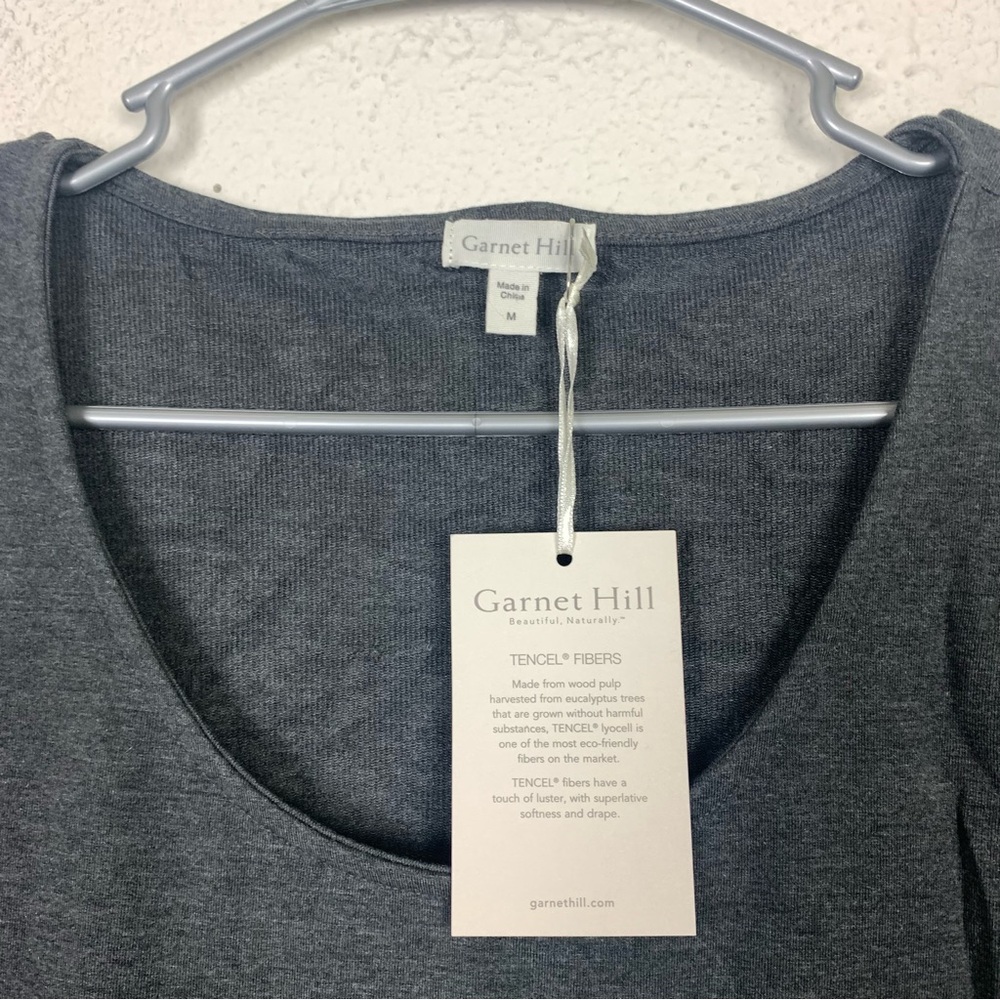 NWT Garnet hill gray maxi midi column dress size medium - Picture 2 of 10